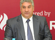 Azərbaycanın gənclər və idman naziri və Bakı-2015 Avropa Oyunları Əməliyyat Komitəsinin baş icraçı direktoru Azad Rəhimov. Bakı, Azərbaycan, 20 aprel 2015