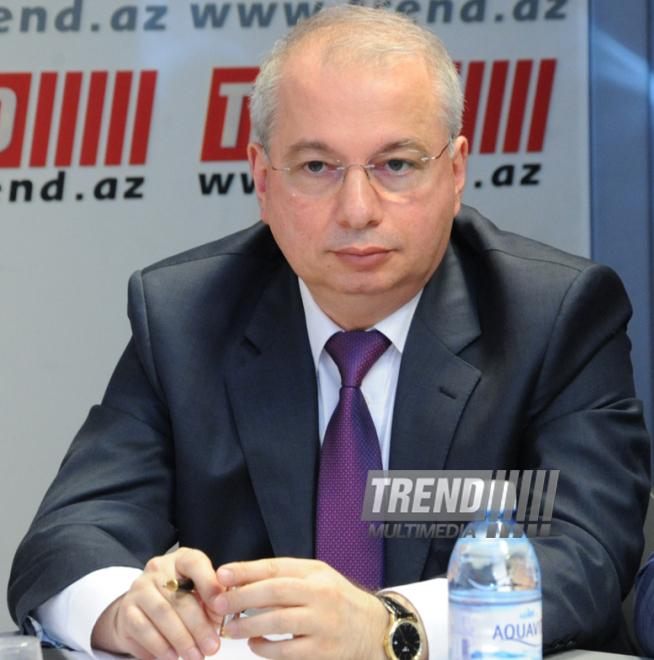 Azerbaijani media leaders meet with their counterparts from Sverdlovsk region. Baku, Azerbaijan, Apr.24, 2015