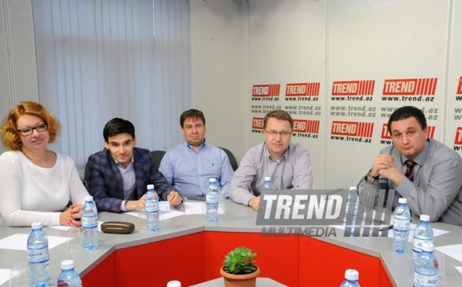 Azerbaijani media leaders meet with their counterparts from Sverdlovsk region. Baku, Azerbaijan, Apr.24, 2015