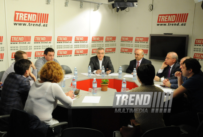 Azerbaijani media leaders meet with their counterparts from Sverdlovsk region. Baku, Azerbaijan, Apr.24, 2015