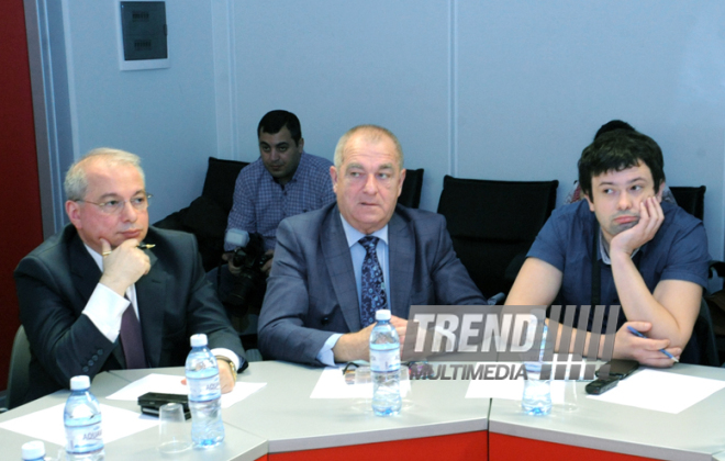 Azerbaijani media leaders meet with their counterparts from Sverdlovsk region. Baku, Azerbaijan, Apr.24, 2015