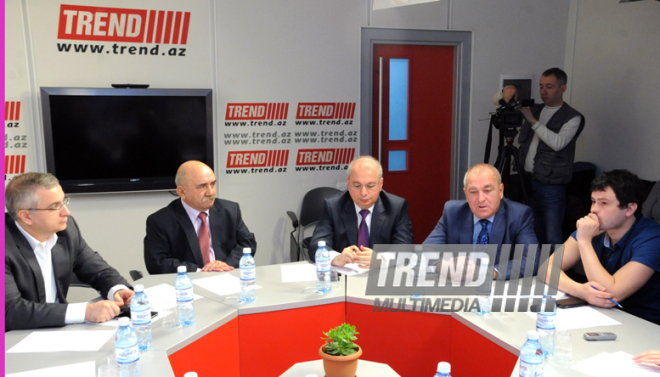 Azerbaijani media leaders meet with their counterparts from Sverdlovsk region. Baku, Azerbaijan, Apr.24, 2015