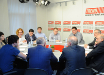 Azerbaijani media leaders meet with their counterparts from Sverdlovsk region. Baku, Azerbaijan, Apr.24, 2015