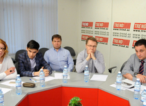 Azerbaijani media leaders meet with their counterparts from Sverdlovsk region. Baku, Azerbaijan, Apr.24, 2015