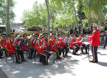 Exemplary performance of Armed Forces Orchestra. Baku, Azerbaijan, May 09, 2015