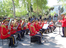 Exemplary performance of Armed Forces Orchestra. Baku, Azerbaijan, May 09, 2015