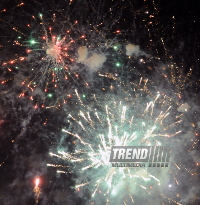 A gala concert and grandios fireworks display held in the National Park. Baku, Azerbaijan, May 10, 2015