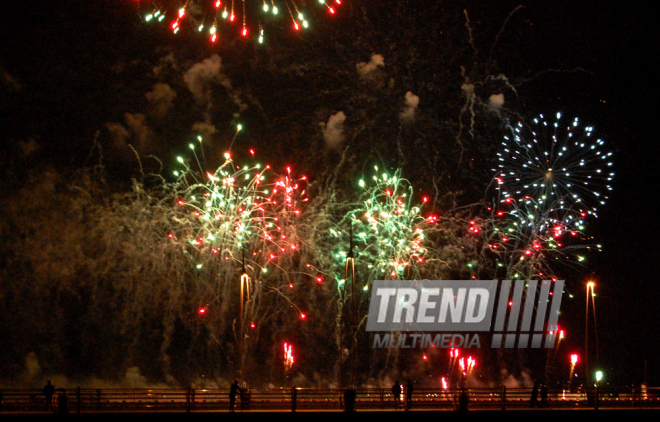 A gala concert and grandios fireworks display held in the National Park. Baku, Azerbaijan, May 10, 2015