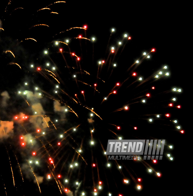 A gala concert and grandios fireworks display held in the National Park. Baku, Azerbaijan, May 10, 2015