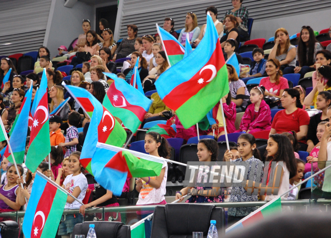 Birinci Avropa Oyunları ərəfəsində gimnastların yoxlama məşqləri keçirilib. Bakı, Azərbaycan, 19 may 2015 