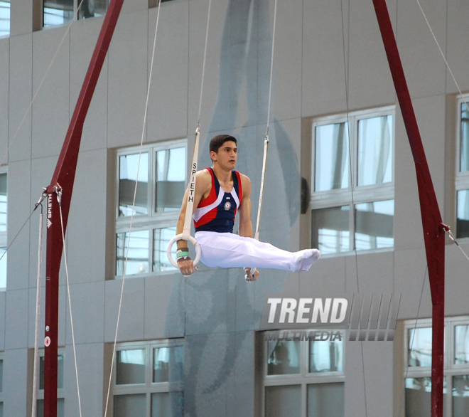 Birinci Avropa Oyunları ərəfəsində gimnastların yoxlama məşqləri keçirilib. Bakı, Azərbaycan, 19 may 2015 