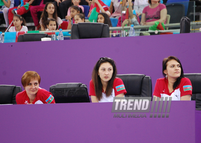 Birinci Avropa Oyunları ərəfəsində gimnastların yoxlama məşqləri keçirilib. Bakı, Azərbaycan, 19 may 2015 