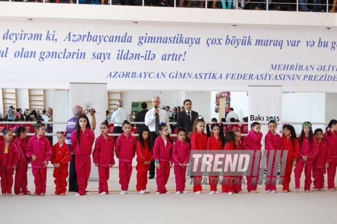 Bakı Gimnastika Məktəbində bədii gimnastika üzrə festival yarışları. Azərbaycan, 19 may 2015