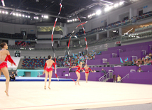 Birinci Avropa Oyunları ərəfəsində gimnastların yoxlama məşqləri keçirilib. Bakı, Azərbaycan, 19 may 2015