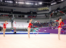 Birinci Avropa Oyunları ərəfəsində gimnastların yoxlama məşqləri keçirilib. Bakı, Azərbaycan, 19 may 2015