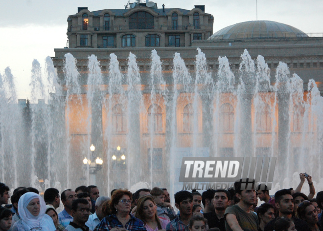 Baku hosts concert and firework celebrations on the occasion of the Day of Republic. Baku, Azerbaijan, May 28, 2015