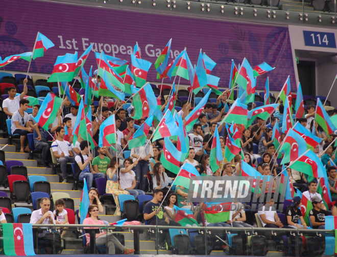 В преддверии Евроигр в Баку прошли последние проверочные тренировки гимнастов. Баку, Азербайджан, 06 июня 2015 г. 