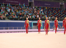 В преддверии Евроигр в Баку прошли последние проверочные тренировки гимнастов. Баку, Азербайджан, 06 июня 2015 г. 