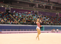 Гимнасты представили выступления, которые они подготовили к Европейским играм. Баку, Азербайджан, 06 июня 2015 г. 