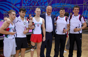 В преддверии Евроигр в Баку прошли последние проверочные тренировки гимнастов. Баку, Азербайджан, 06 июня 2015 г. 