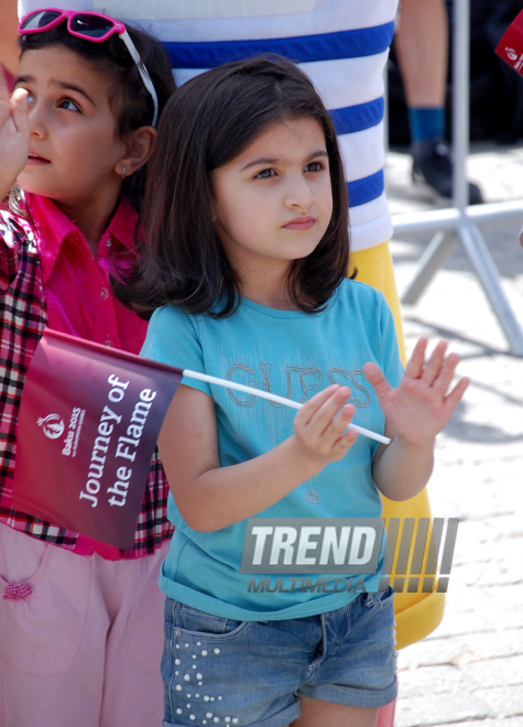 Birinci Avropa Oyunları məşəli İçərişəhər estafetində. Bakı, Azərbaycan, 09 iyun 2015