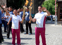 Birinci Avropa Oyunları məşəli İçərişəhər estafetində. Bakı, Azərbaycan, 09 iyun 2015