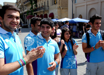 Birinci Avropa Oyunları məşəli İçərişəhər estafetində. Bakı, Azərbaycan, 09 iyun 2015