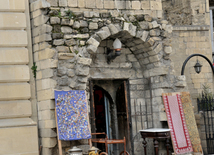 The national-applied art in the streets of Icheri Sheher. Baku, Azerbaijan, June 12, 2015