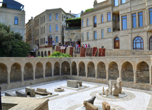 The national-applied art in the streets of Icheri Sheher. Baku, Azerbaijan, June 12, 2015