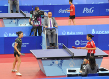 I Avropa Oyunları çərçivəsində qadınlar arasında stolüstü tennis üzrə komanda yarışları. Bakı, Azərbaycan, 13 iyun 2015