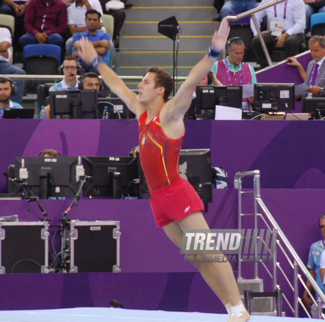 İlk Avropa Oyunları çərçivəsində idman gimnastikası üzrə yarışlar başlayıb. Bakı, Azərbaycan, 14 iyun 2015