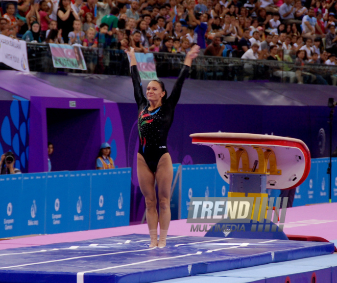 İlk Avropa Oyunları çərçivəsində idman gimnastikası üzrə yarışlar başlayıb. Bakı, Azərbaycan, 14 iyun 2015