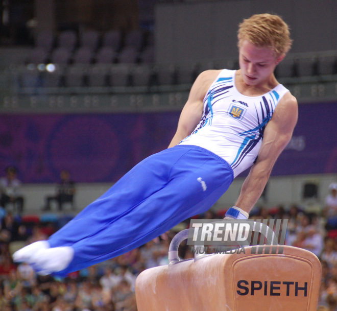 Azərbaycan gimnastları medallar uğrunda mübarizəni davam etdirirlər. Bakı, Azərbaycan, 14 iyun 2015