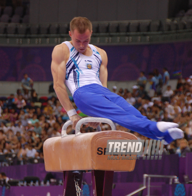 Azərbaycan gimnastları medallar uğrunda mübarizəni davam etdirirlər. Bakı, Azərbaycan, 14 iyun 2015