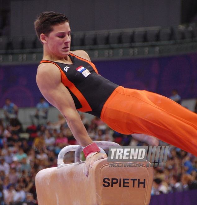 Azərbaycan gimnastları medallar uğrunda mübarizəni davam etdirirlər. Bakı, Azərbaycan, 14 iyun 2015