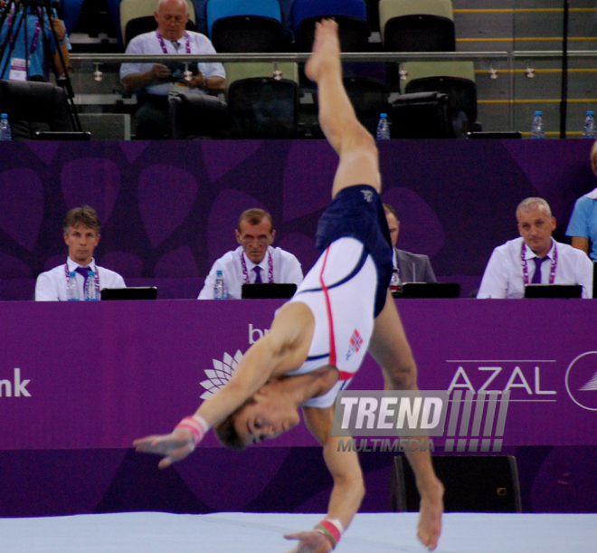 Azərbaycan gimnastları medallar uğrunda mübarizəni davam etdirirlər. Bakı, Azərbaycan, 14 iyun 2015