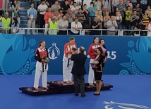 Karateçimiz İrina Zaretska qızıl medal qazanıb. Bakı, Azərbaycan, 14 iyun 2015