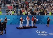 Karateçimiz İrina Zaretska qızıl medal qazanıb. Bakı, Azərbaycan, 14 iyun 2015