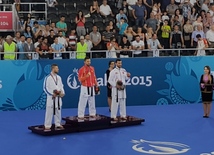 Karateçimiz Ayxan Mamayev da qızıl medal qazanıb. Bakı, Azərbaycan, 14 iyun 2015