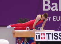 İlk Avropa Oyunları çərçivəsində idman gimnastikası üzrə yarışlar başlayıb. Bakı, Azərbaycan, 14 iyun 2015