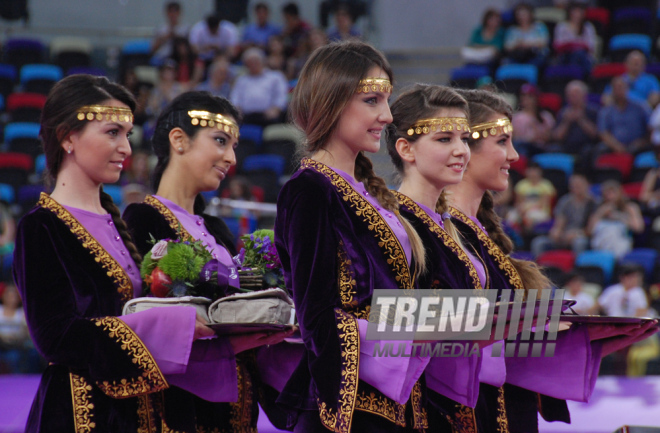 Azərbaycanın kişilərdən ibarət gimnastika yığması bürünc medal qazandı. Bakı, Azərbaycan, 15 iyun 2015