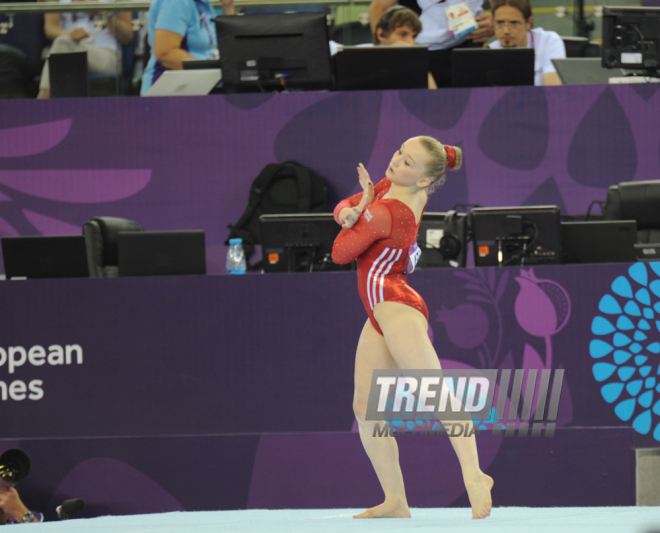 Avropa Oyunlarında idman gimnastikası yarışlarının ikinci gününə start verilib. Bakı, Azərbaycan, 15 iyun 2015