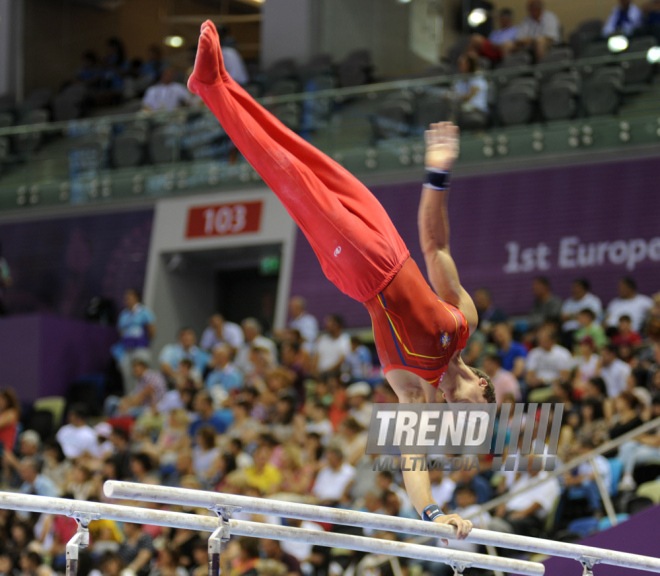 Avropa Oyunlarında idman gimnastikası yarışlarının ikinci gününə start verilib. Bakı, Azərbaycan, 15 iyun 2015