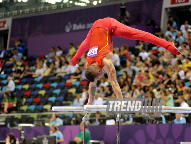 Avropa Oyunlarında idman gimnastikası yarışlarının ikinci gününə start verilib. Bakı, Azərbaycan, 15 iyun 2015