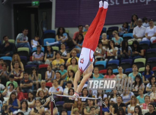 Avropa Oyunlarında idman gimnastikası yarışlarının ikinci gününə start verilib. Bakı, Azərbaycan, 15 iyun 2015