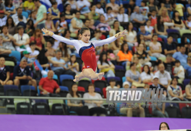 Avropa Oyunlarında idman gimnastikası yarışlarının ikinci gününə start verilib. Bakı, Azərbaycan, 15 iyun 2015