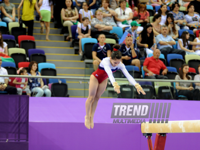 Avropa Oyunlarında idman gimnastikası yarışlarının ikinci gününə start verilib. Bakı, Azərbaycan, 15 iyun 2015