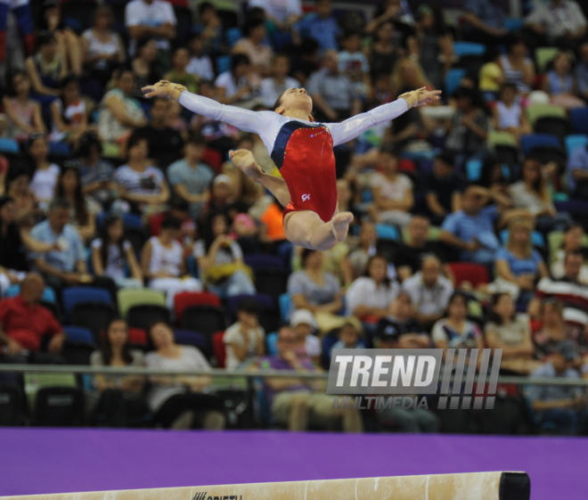 Avropa Oyunlarında idman gimnastikası yarışlarının ikinci gününə start verilib. Bakı, Azərbaycan, 15 iyun 2015