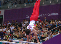 Azərbaycan gimnastları Avropa Oyunlarında yarışların ikinci günündə çıxış ediblər. Bakı, Azərbaycan, 15 iyun 2015