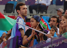 Azərbaycanın kişilərdən ibarət gimnastika yığması bürünc medal qazandı. Bakı, Azərbaycan, 15 iyun 2015